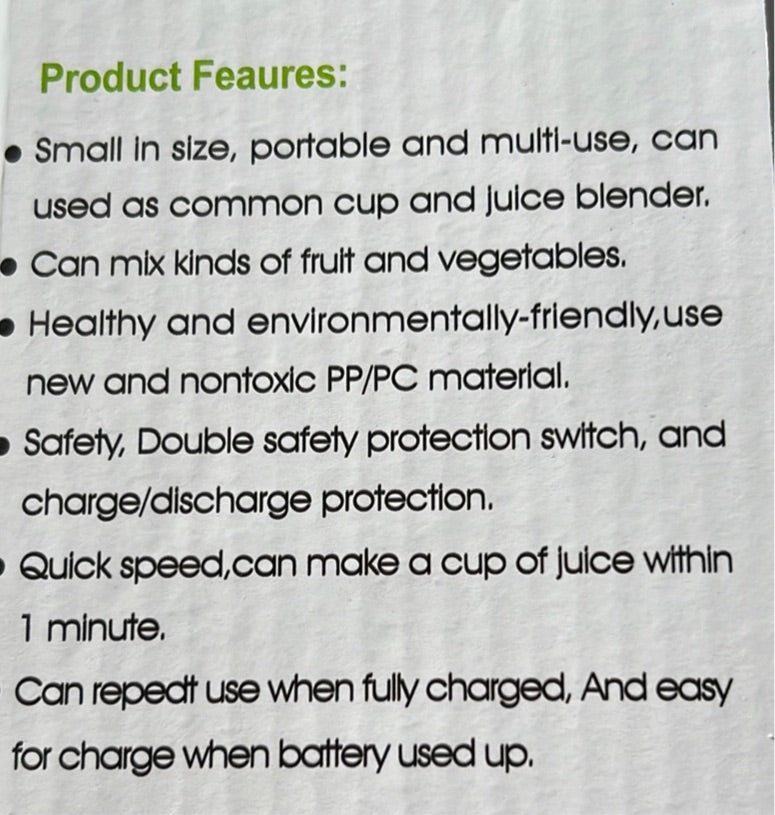 Juice Blender - Portable And Rechargeable