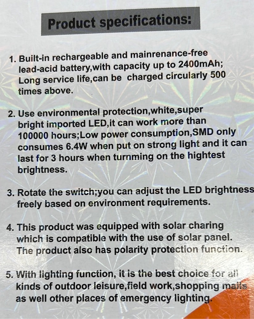 Solar Charging Light - Medium
